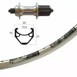 H-Rad 13-622 Tiagra Silb.SSP 32L Rigida Racer Silber.Niro-Spei.DD