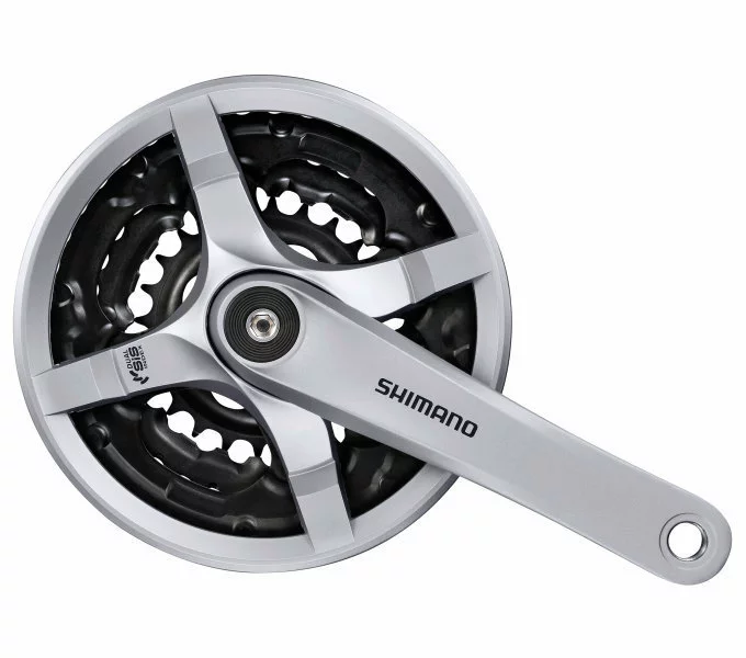 Shimano Kurbelgarnitur Tourney MTB FC-TY501 Vierkant 6/7/8-fach 42-34-24 Z.silber 175mm K