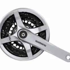 Shimano Kurbelgarnitur Tourney MTB FC-TY501 Vierkant 6/7/8-fach 42-34-24 Z.silber K 170mm