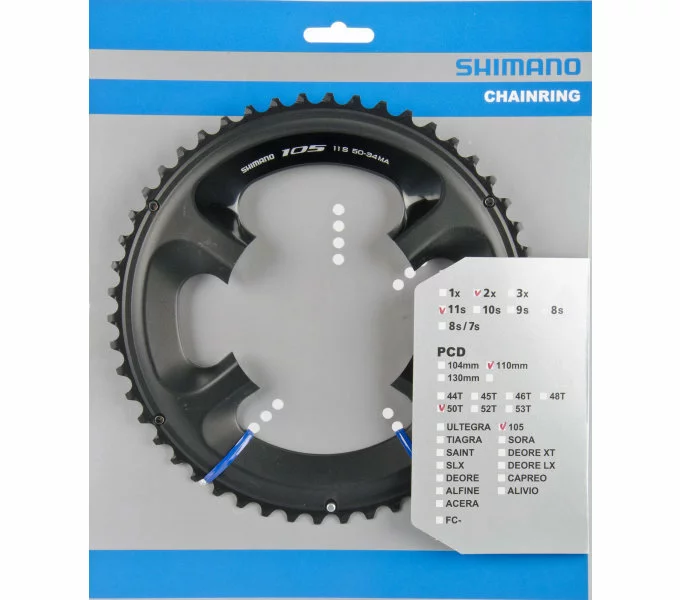 Shimano Kettenblatt 105 FC-5800 110 Mm, 50 Zähne (MA) Schwarz