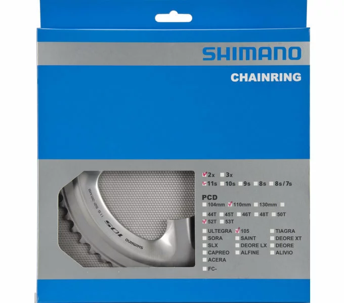 Shimano Kettenblatt 105 FC-5800 110 Mm, 52 Zähne (MB) Silber