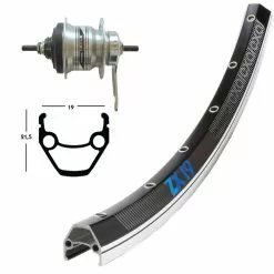 Wiener Bike Parts Hinterrad 28" Nexus 7 Silber ZX19 Komplett Gespeicht Schwarz